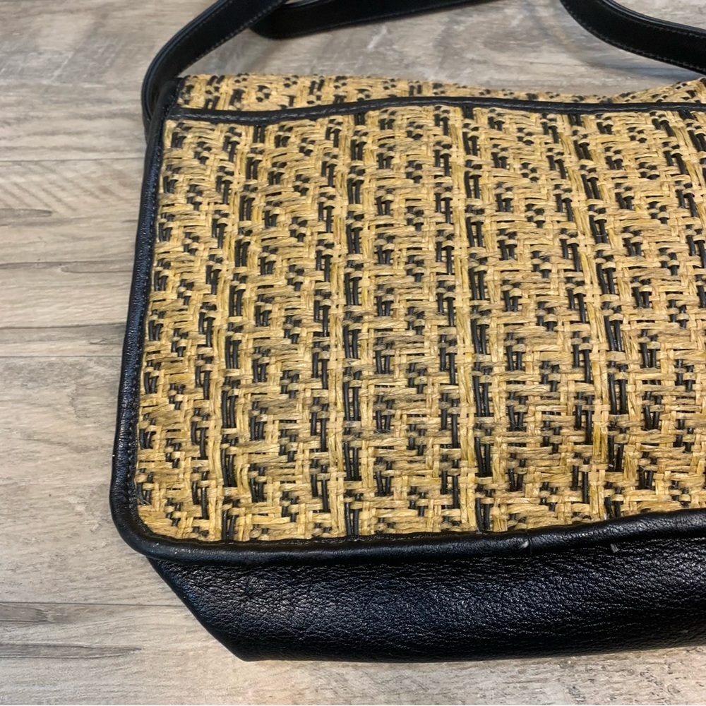Carlos Falchi Multi Media Straw Flap Over Crossbody Bag - Picture 11 of 11